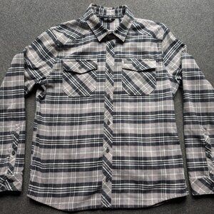 Kuiu Mens Flannel Shirt - Medium - Black/Grey